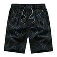 thumbnail image 3 of REALiKUN Mens Casual Shorts Elastic Waist Drawstring Textured Summer Beach Short Black XXL, 3 of 3
