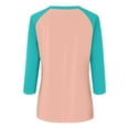 thumbnail image 5 of Shirt for Women's Fashion Casual Raglan Sleeve Pocket V Neck 3/4 Sleeve Loose Printed T-Shirt Ladies Top, 5 of 5