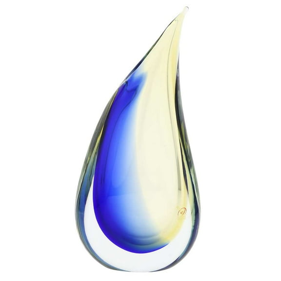 GlassOfVenice Murano Glass Sommerso Wave Vase - Amber Blue