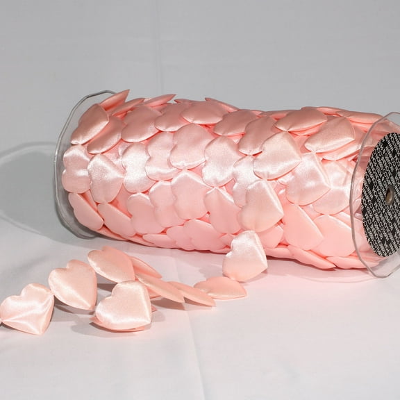 The Ribbon People Fine Pink Solid Large Hearts Craft Ribbon 1.5" x 20 Yards