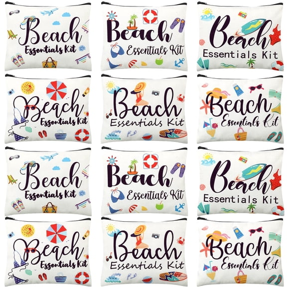 Bolsa de maquillaje Chunful Summer Themes, lona, 25 x 19 cm, 12 unidades