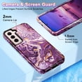 thumbnail image 4 of CASEFIV for Samsung Galaxy S22+/S22 Plus 5G Case,Marble Pattern Heavy Duty Shockproof Full Body Protective Covers for Women Girls,Purple, 4 of 8