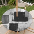 thumbnail image 6 of Round Outdoor Tablecloth with Umbrella Hole and Zipper, Black Grey Ombre Fitted Table Cover with Elastic Edge for 31-35 Inch, Vintage Abstract Smear Aesthetics Waterproof Patio Tablecoths for Picnic, 6 of 9