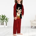 thumbnail image 1 of Conjunto De Pijamas De 2 Piezas Conjunto de pijama familiar de 2 piezas Conjunto informal de manga larga con estampado de alce y pantalones Traje diario Cgtredaw Chica Rojo 0-2T para Niño, 1 of 5