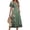 Cyan, variant on Ladies' Floral Printed Short Sleeve Round Neck Casual Dress - Fashion Summer Dress with Bloom Pattern for Women, Comfort Fit, Versatile for Party, Beach, and Daily Outfit,Blue,S