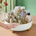 thumbnail image 3 of 1pc Makeup Perfume Organizer Tray   Degree Rotating Lazy Skincare Lotion Organizer  Spinning Cosmetics   Bathroom Organizers   Tray for Bedroom Study (Ivory White), 3 of 7