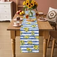 thumbnail image 2 of Summer Lemons Table Runner 90 Inches, Modern Watercolor Fruit Flowers Blue Striped Bed Runner Dresser Scarves Tabletop for Indoor Outdoor Parties/Ceremony/Banquet, 13" x 90", 2 of 9