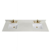 Altair Design 73 in. Stone effects Vanity Top in Milano White with White Sink