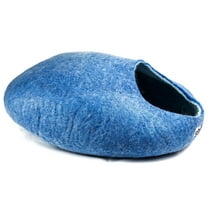 Yeti Pet Cave Bed for Cats, Dogs and Other Small Pets or Critters, 100% New Zealand Wool, Blue, 1 Count