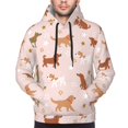 thumbnail image 4 of KLL Star Cute Dog Print Mens Hoodie Long Sleeve Casual Pullover Hooded Sweatshirt Fashion Drawstring Hoodies with Pocket-X-Large, 4 of 6