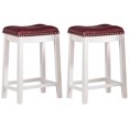 thumbnail image 2 of Angel Line Tabourets de bar cambridge, 24 Ensemble de 2, Blanc avec Coussin Rouge Foncé, 2 of 3