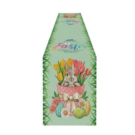

Cute Easter Egg Bunny Table Flag Spring Kitchen Table Flag Is Suitable For Home Decoration Linen Table Flag Kitchen Table Suitable For Indoor And Outdoor Dresser Mat Teal And Table 6 Ft Table Runners