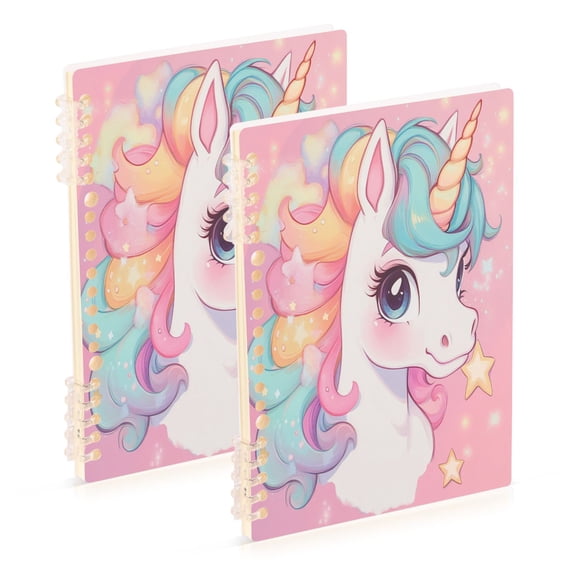 WOBOGO Cute Baby Pony Notebook College Horizontal Grid Paper Ink Spill Resistant Water Resistant Cover 8.3x5.7x0.4in