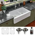 thumbnail image 3 of Karran Usa QA-760-WH-PK1 Quartz Qa 34" Farmhouse Double Basin Quartz Composite Kitchen, 3 of 5