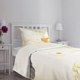thumbnail image 3 of Ambesonne Wedding Quilted Bedspread Set 2 Pcs, Rings Heart 3D Style, Twin Size, Marigold White, 3 of 5