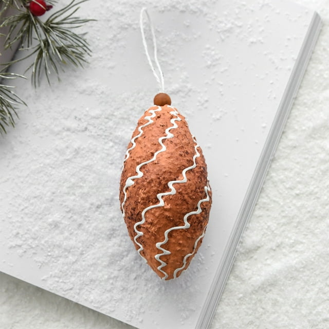 Adorno Navideño Colgante de Hombre de Jengibre con Forma de Galleta | Adorable Muñeco para Árbol | Material de Espuma Amarilla | Tamaño: 15 X 6 X 3 Cm | 1 Unidad | Ideal para Decoración Del Hogar y L