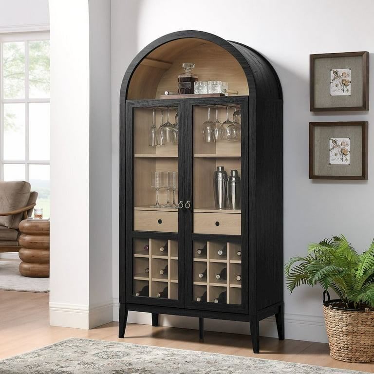 Modway Nolan Arched Bar Cabinet in Black - Walmart.com
