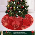 thumbnail image 6 of FMSHPON Valentine's Day Beautiful Red Love Heart Xmas Christmas Tree Skirt Stand Mat for Holiday Party Decoration Indoor Outdoor 48 inches, 6 of 6