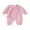 Pink, variant on RUINIXCW Baby Girl Fall Romper Ribbed Knit Solid Color V-Neck Long Sleeve Bodysuits