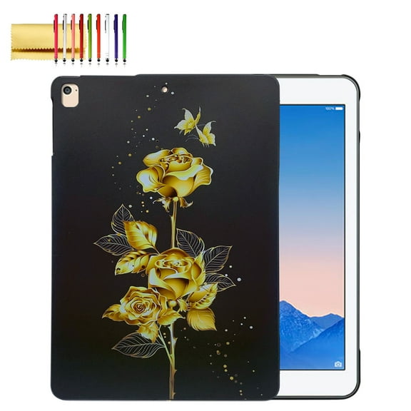TECH CIRCLE Case for iPad 6th/5th Generation 2018/2017, for iPad Air 2 / Air 1st / Pro 9.7,Ultra Slim Thin Lightweight Elegant Soft TPU Anti-Scratch Protective Back Cover for iPad 9.7",Gold Rose