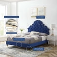 thumbnail image 4 of Tufted Platform Bed Frame, Full Size, Velvet, Blue Navy, Modern Contemporary Urban Design, Bedroom Master Guest Suite, 4 of 10