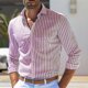 thumbnail image 1 of Camisa hawaiana de manga larga con solapa a rayas de verano de Nueva Jersey para hombre, cómoda, suave, diseño moderno y transpirable, 1 of 6