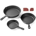 thumbnail image 3 of Lubelski Cast Iron Skillet Non-stick Frying Pan Cooking Pot Restaurant Chef Cookware black, 3 of 7