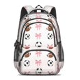 thumbnail image 2 of Football and Rugby Pink Pattern Backpack for School, Cute School Bag with Adjustable Shoulder Straps and Padded Back, 16.9"x12.6"x5.9", 2 of 5