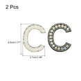thumbnail image 2 of Uxcell Iron on Decorative Letter C Black White Patch Glitter Alphabet Applique Rhinestone Pearl English Letter 2 Pack, 2 of 6