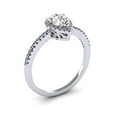 thumbnail image 2 of SuperJeweler 1 Carat Pear Shape Moissanite and Halo Diamond Ring In Sterling Silver For Women, 2 of 6