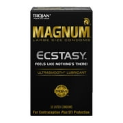 TROJAN Magnum Ecstasy Large Size  Lubricated Condoms, 10 Count