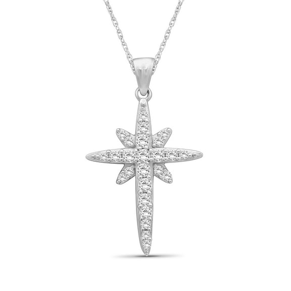 JewelersClub 1/2 Carat T.W. White Diamond Sterling Silver Cross Pendant