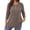 Coffee, variant on 3/4 Sleeve Blouses for Women Plus Size Henley Shirts Casual Crew Neck Tunic Tops Trendy Fall Pullover