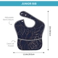thumbnail image 4 of Bingfone Mess-Proof Baby Bib - Waterproof Bib For Baby Boy Or Girl With Food Catcher Pocket, Unisex-Copper-Gold Gloss Outline Navy Dark Blue, 4 of 8