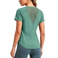 thumbnail image 4 of Maplenight Athletic T Shirts for Women Breathable Mesh Crew Neck Short Sleeve Tees Curved Hem Gym Workout Sport Shirts, 4 of 8