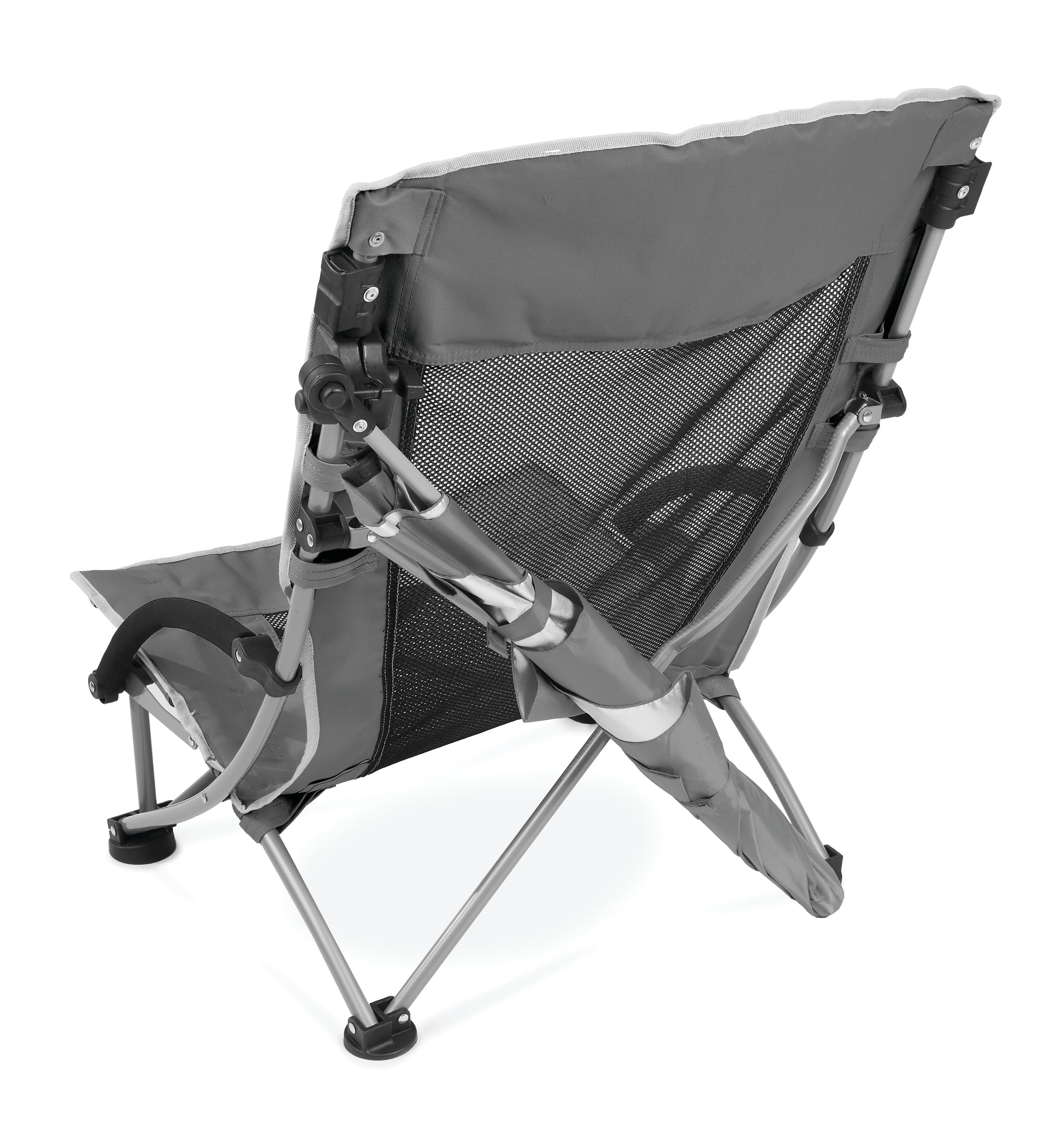 Sport-Brella Outdoor UPF 50 Umbrella Beach Chair with Clamp-On Umbrella Gray