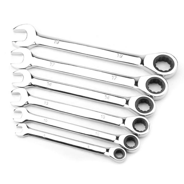WALFRONT 10pcs Ratchet Wrench Set Chromevanadium Steel Combination