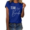 thumbnail image 2 of Team Bride Print T Shirts for Women Short Sleeve Spring Summer Tops Basic Loose Crewneck Tee, 2 of 6