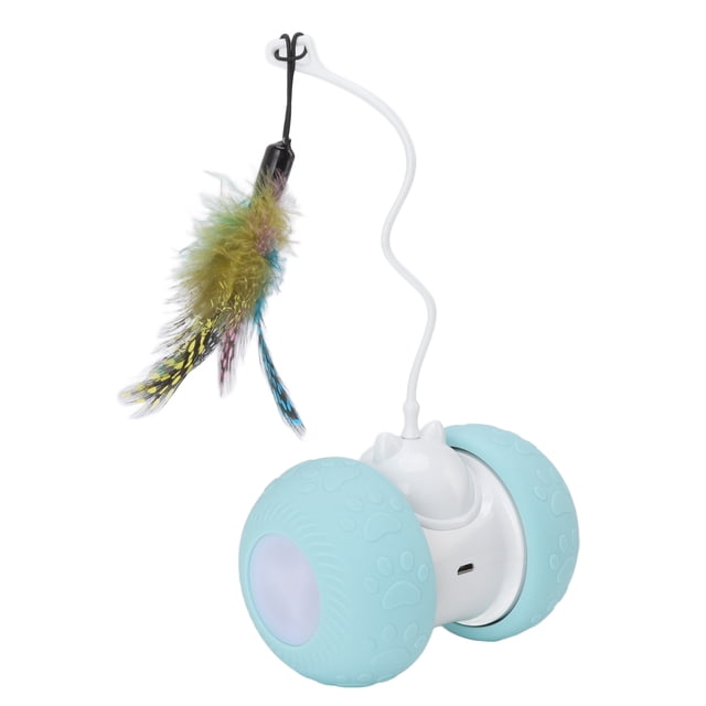 Juguetes interactivos para gatos, bola rodante eléctrica con sonido, recargable por USB, juguetes automáticos inteligentes para gatitos con iluminación LED, modelo de gato de la fortuna
