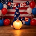 thumbnail image 6 of erdimoy 4th of July Patriotic Light-Up Gnome Figurine, 10.5" LED Knit Plush Gnome with American Flag (2 Styles), 6 of 6