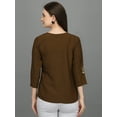 thumbnail image 4 of Prettify Women Straight Regular 3/4th Sleeve Casual Female Green Western Top, 4 of 5