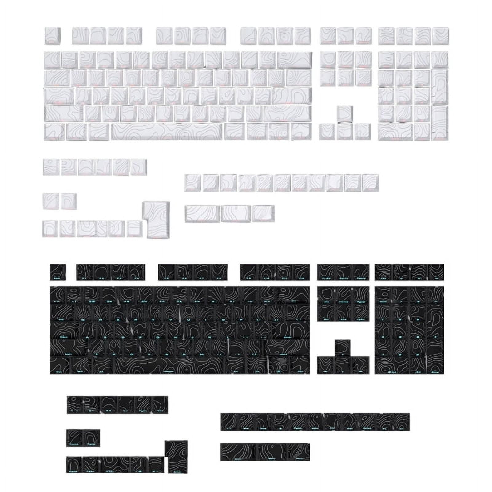 Side Engraved PBT Keycaps 136 Keys Keycap Set Cherry Height with Backlights Line Engravings for Mechanical Keyboards