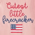 thumbnail image 3 of felwors Baby Girl Independence Day Outfit My First 4th of July Onesie Romper Ribbed Knit Jumpsuit with Headband,Red,Newborn, 3 of 3