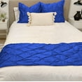 thumbnail image 2 of Bed Runner 100% Cotton 800 TC 1 Piece Pinch Pleated Bed Runner, Decorative Bed Scarf, 1 Pinch Pleated Luxury Bed Runner (King Size, Royal Blue), 2 of 4