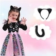 thumbnail image 5 of Tisuna Girls Halloween Dress Up Outfit Set Stylish Fit Cartoon Cat Print Long Sleeve Dresses With Matching Outfits 3 Pieces Halloween Festival Party Clothes Set For Age 2-12 Years, 5 of 5