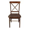 thumbnail image 5 of International Concepts 3-Piece Dining Set with 30" Round Pedestal Table and 2 Cross Back Chairs, Espresso, 5 of 8