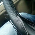 thumbnail image 6 of Walbest Genuine Leather Steering Wheel Cover, Stitch On Wrap, for 15 inches Round and D-Type Steering Wheels, Grey(M), 6 of 7