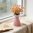 thumbnail image 4 of Faux Weave Vase Decorative Home Accent Table Centerpiece for Floral Arrangements Modern Living Room Bedroom Decor Pink, 4 of 6