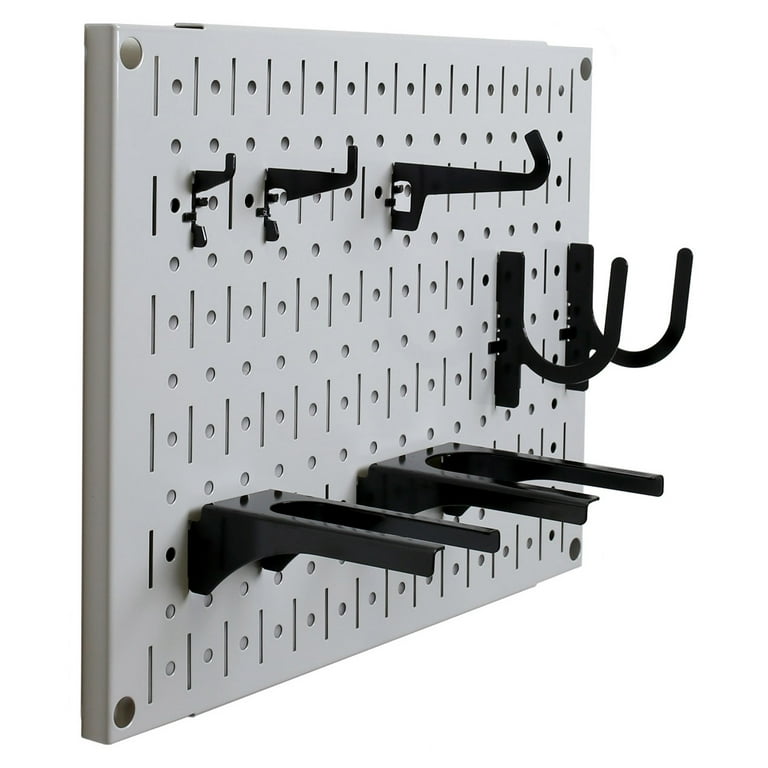 Azar Pegboard Pannello Da Parete Forato 1 Lato – Nero, Confezione 2 Pezzi, Plastica Resistente, Fori Da 2,5 Cm