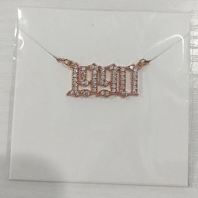 Collar con colgante de letra de cristal para mujer, Gargantilla de circón, cadena de año de nacimiento, inicial, regalo de joyería, 1996, 1997